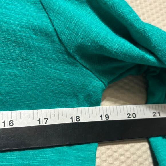 Chico's The Ultimate Tee Green Teal Button Back Top - Cotton Modal - Size 0 (S) - Picture 7 of 9